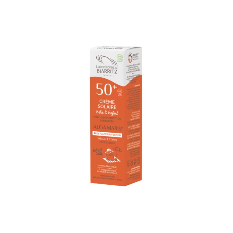 Laboratoires Biarritz Alga Maris Bio Creme Solaire Enfant SPF50+ 100