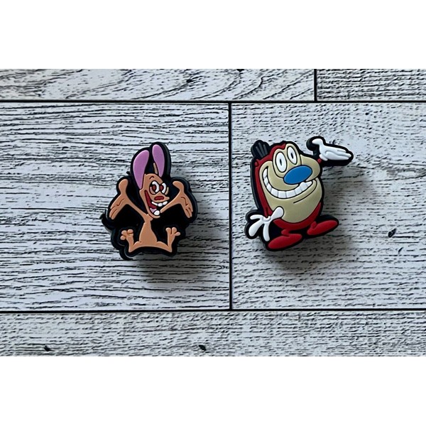 Set of 2 Ren & Stimpy Charms compatible with crocs