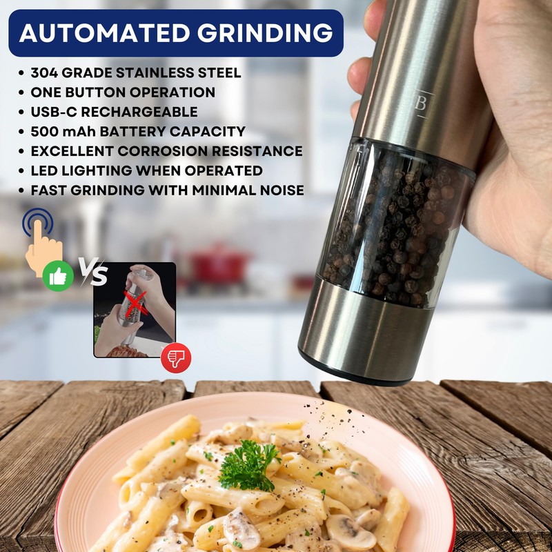 Electric Salt and Pepper Grinder Set of 2 | Automatic