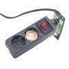 Power Strip 2 Sockets Multi Socket with Switch Black Cable