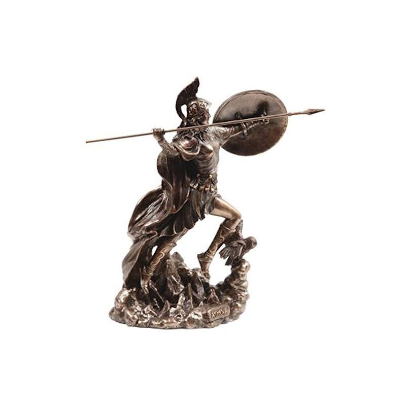 Ancient Greek Goddess Athena / Minerva Throwing Spear (Decorative Bronze