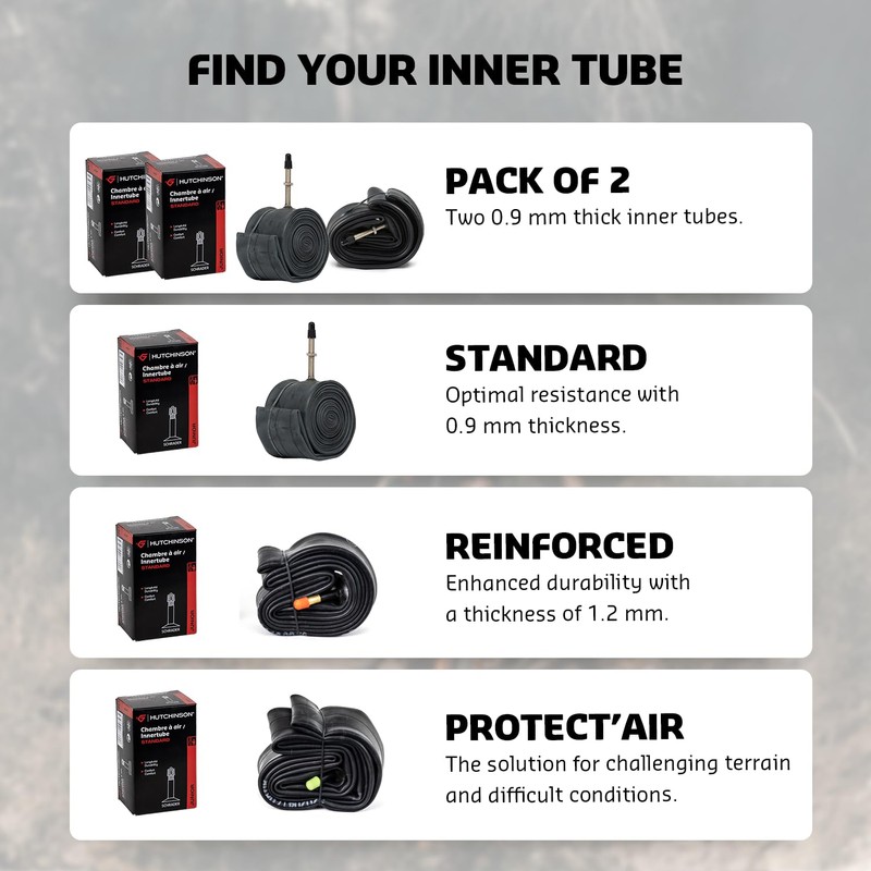 Hutchinson Pack of 2 Inner Tubes – Schrader Valve (40mm)