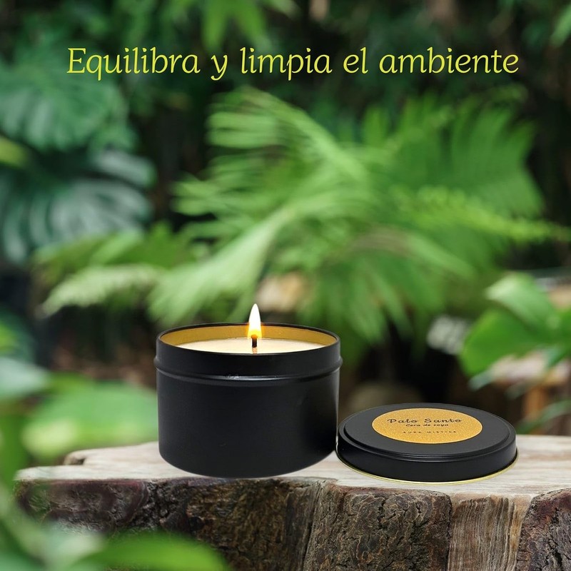 Vela aromática PALO SANTO 8OZ I cera de soya I