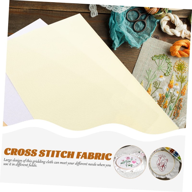 OHPHCALL 6 Sheets Cross Stitch Cloth Gridding Fabric for Embroidery