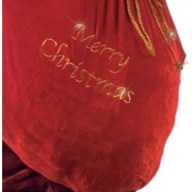 Fun World SANTA Claus Christmas TOY Bag SACK Red Plush Velvet Present Costume Accessory