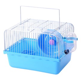 MaT store Hamster Carrying Case for Traveling Hospital Travel Car Water Supply Outing Cage (Blue)