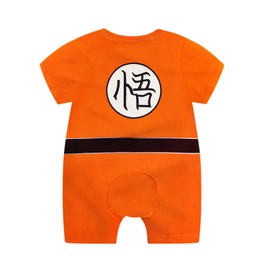 Sxkayxr Newborn Baby Boys Girls Goku Inspired Toddler Outfit Jumpsuit, Orange2