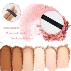 10PCS Powder Puff 2.16 inch Powder Makeup Puffs Pads Makeup with Ribbon Face Powder Puffs for Loose and Foundation Replacement (10PCS Normal Size 2.16 Inch)