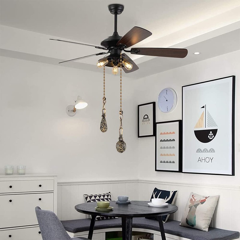 SUR-CIEL 4PCS Ceiling Fan Pull Chain, Fan Pull Chain Extension,