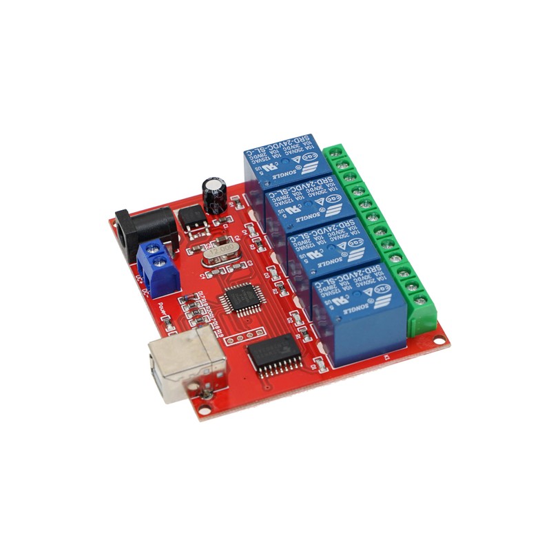 4 Channel 24V USB Relay Module Computer Control Switch Drive