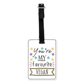Gift Base You're My Favourite Vegan Stars Visual Luggage Tag with Black Strap