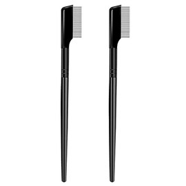 Uonlytech 2 Piezas de Maquillaje Peine de Pestañas Tinte de Dientes de Acero Peine de Cejas Separador de Pestañas de Metal Cepillos de Aseo para Mujeres