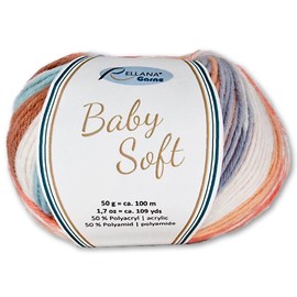 Frida's Wollhaus Rellana 50 g Baby Soft Wool Baby Wool Baby Clothing Children's Clothing 6 Colours (100 | Orange | Blue | Brown | Yellow)