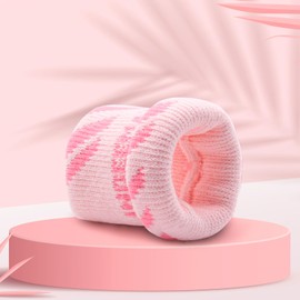 INDEEMAX Cotton Sports Wristbands (Set of 2), Soft and Lightweight, Sweat Absorbent, Quick Drying, Good Elasticity, Baseball, Tennis, Badminton, Unisex, Pink