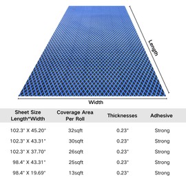 KT GuoMei98.4 X43.31 The Latest Product EVA Foam Boat Decking Self-Adhesive Marine Yacht RV Pool Boat Flooring Non-Skid (Black and Blue, 98.4"X43.31", Tiny Diamond Streaks)