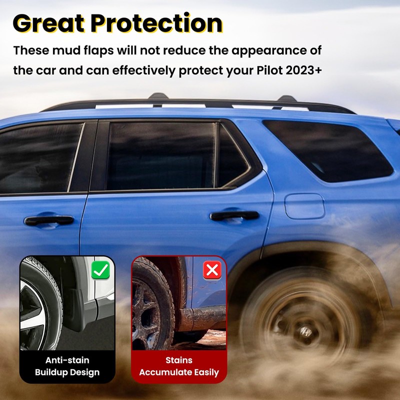 TECHPICCO Mud Flaps Fit for Honda Pilot 2023 2024 2025