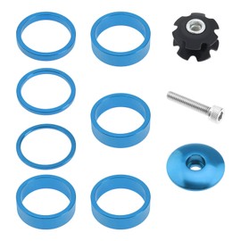 The Lord of the Tools 10Pcs Headset Spacer Replacement Kit Bike Headset Spacer Bicycle Stem Caps with Headset Screw & Claw Fit for 28.6 Mm Front Shaft Fork Blue