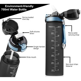 Bike Bottle Holder with 700ml Water Bottle - Premium BPA Free Leak Proof Bike Water Bottle with Bottle Cage, Cycling Drink Bottle Holder for Road Bike, Mountain Bike and Kids Bike (Black)