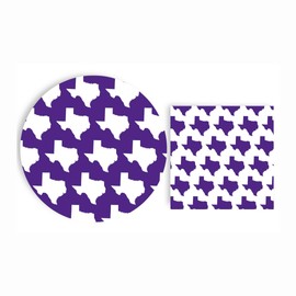 Fabuplates 48pc Purple Fort Worth Texas Party Plates and Napkins Set – Heavy Duty Disposable Tableware, Ft Worth Game Day Tablewear for Entertaining, Graduation, Tailgate Essentials