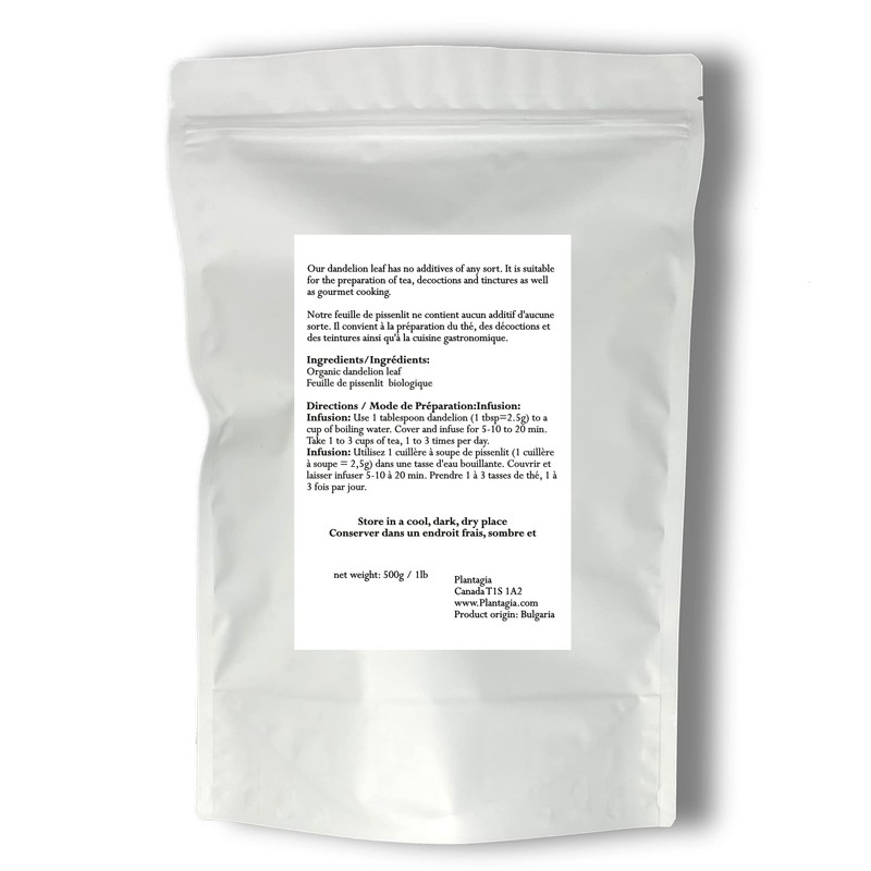 Plantagia Dandelion Leaf, Cut Organic - 300g, 120+ Servings