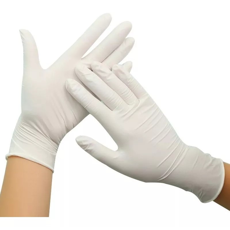 DL Guante De Látex 100 Pz Para Exploración Blanco Grande