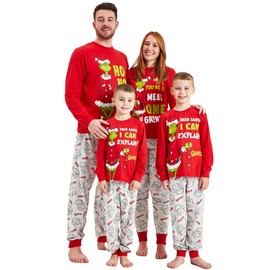 Kids Essentials Family Matching The Grinch Christmas Pyjamas Mens Ladies Kids Christmas Pyjamas (Children, 5-6 Years)