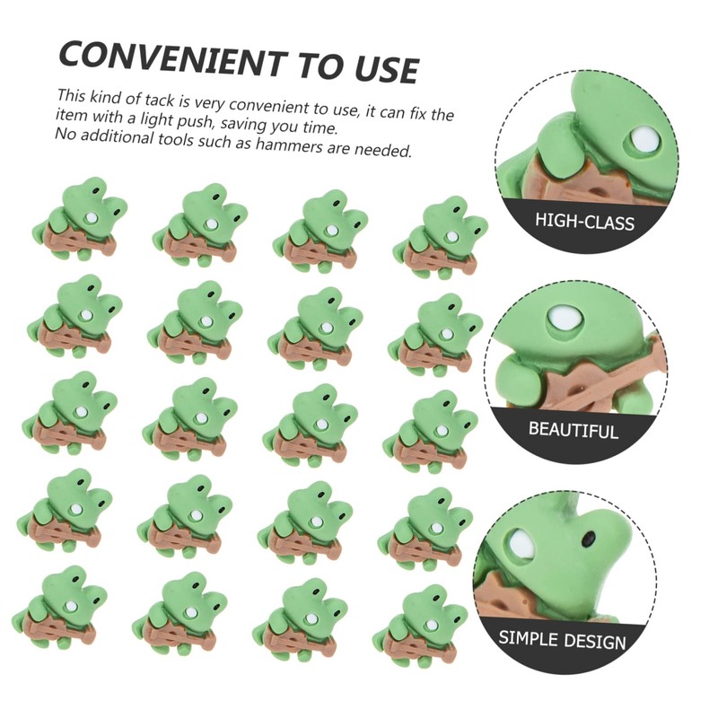 BCOATH 20Pcs Frog Guitar Thumb Tacks Cute Decorative Push Pins