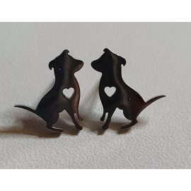 Unbranded Stainless Steel Sitting Lovely Dog Stud Earrings  for Women Kids (case 1-9)