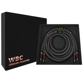 WORLDS BEST CABLES 15 Foot Ultimate - 7 AWG - Ultra-Pure OFC - Premium Audiophile HiFi Single Speaker Cable for Center Channel with Eminence Gold Banana Plugs & Carbon Tweed Jacket