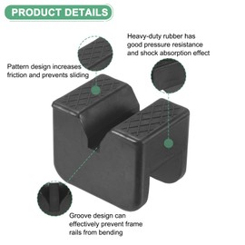 M METERXITY 4-Pack Floor Jack Rubber Pad, Universal Rail Pinch Weld Stand Jack Slotted Pad Adapter for Change Tire/Oil Change, Jack Protector Cushioning Part