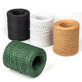 Wisafory 200 m Paper Wire for Crafts, Natural Paper Cord with Wire, Flower Wire, Iron Wire, Decorative Wire, Paper Wrapping Wire, Paper Binding Wire, Craft Cord for DIY Bouquets, Diameter 1.5 mm, Jute