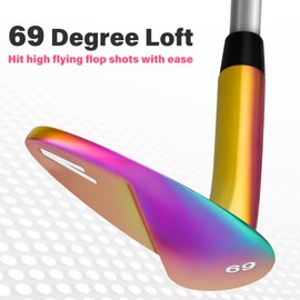 VIXYN 69 Degree Wedge for Golf - Lob Wedge with Milled Face for More Spin - Golf Clubs Sand Wedge for Golfers (Rainbow 69)