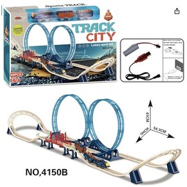 All Aboard Train Set for Kids - 69Pc Train Track Set with Trains and Accessories - Developmental Toy - 3 Years +:_Train track set