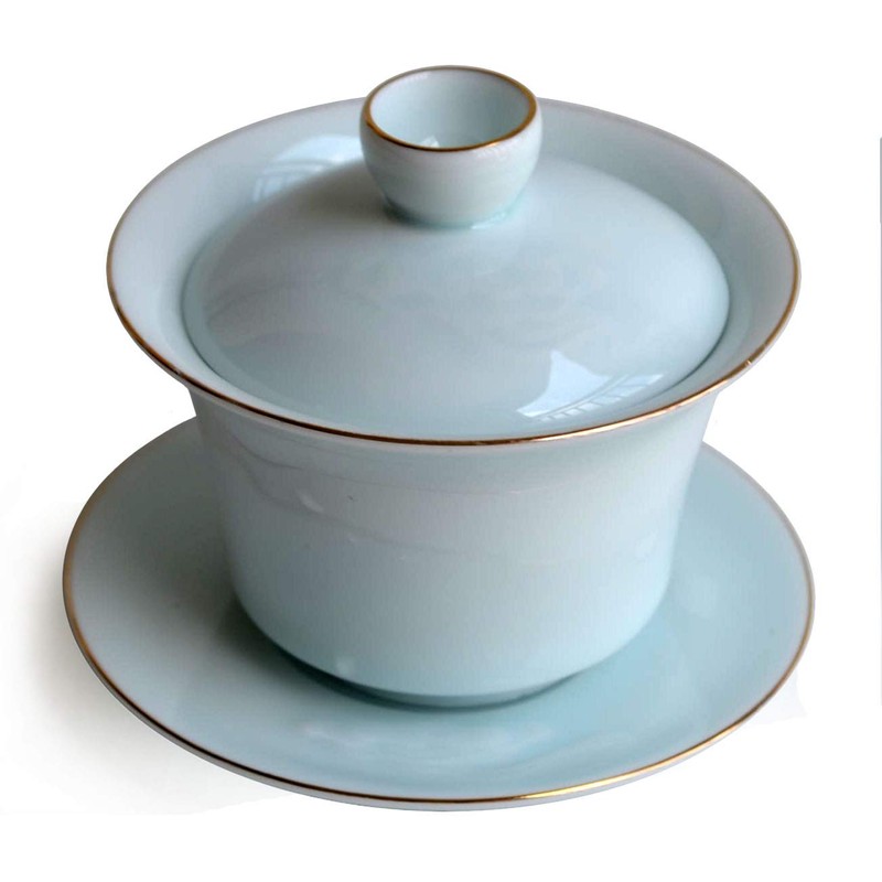 Gaiwan Chinese 6oz Sancai Terrine Tray Cup Tea Set Bowl