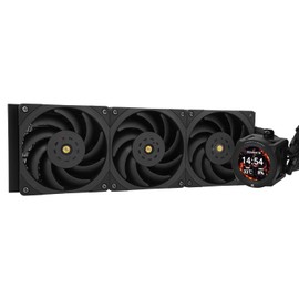 Thermalright CORE Vision 360 Black-360mm AIO CPU Liquid Cooler,IPS LCD Screen with 480 * 480 Resolution,for AM4/AM5/Intel LGA1700/1851,‘2.1 inch’Magnet-Absorbent LCD Screen for Images -Black