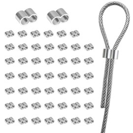 Pack of 50 Press Clamps, Choke Clamps 8 mm Aluminium Crimping Loop for Expander Rope, Tarpaulin Rope and Rubber Rope - Corrosion Resistant and High-Quality Aluminium Clamps for Various Applications