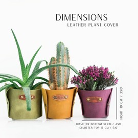 EFOLKI Indoor Leather Home Decor Flowerpot Leather Planter Cover Flower Vase Cover