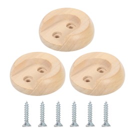 uxcell 6Pcs Wooden Closet Rod Holders, Wardrobe Rod Brackets End Support Curtain Rod Holder Sockets with Screws for 30mm Closet Rods