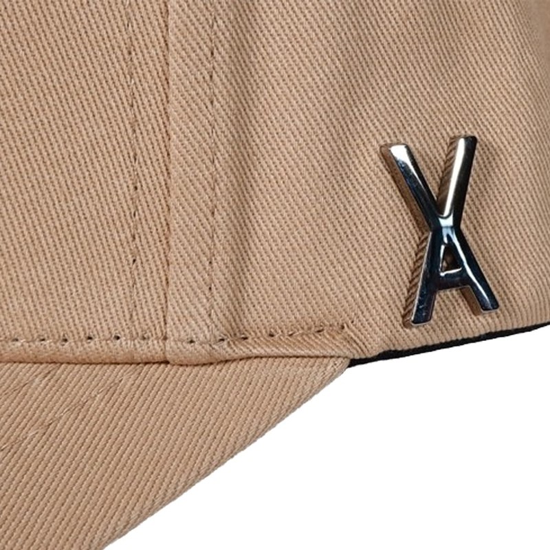 Bazaar Cap Hat One Point Logo Studs, Overfit, Beige, Silver,