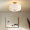 QHANTOMIZE 16" Semi Flush Mount Ceiling Light Fixture, 3-Light Black