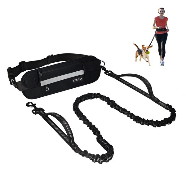 KEEWEI KEEWEI Hands Free Dog Leash with Zipper Pouch, Dual
