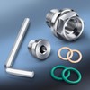 M14.1-1.25 x 15mm Oversize Piggyback Oil Drain Plug, Stainless Steel