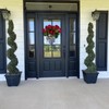 Red Geranium Barrel Wreath Front Door Red Geranium Basket Wreath