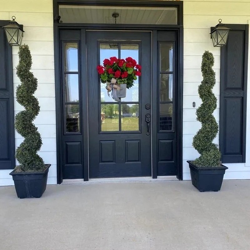 Red Geranium Barrel Wreath Front Door Red Geranium Basket Wreath