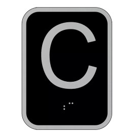 BuildingSigns.com Elevator floor number C sign - Elevator Jamb Plate C( 3x4, cast-REF24-102