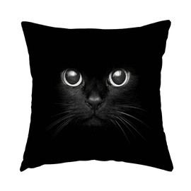 Swono You Asleep Yet Cat Pillow Cover 16x16 inches,Decorative Couch Pillow Cover for Sofa,Cotton Linen Cushion Case Indoor Outdoor Home Decoration
