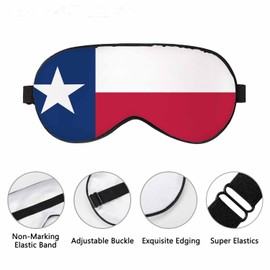 Vnwoalu Texas Flag Sleep Eye Mask American National Texas Flag Symbol Men Women Sleep Mask with Adjustable Strap Eye Cover Eye Shade for Travel, Nap,Meditation