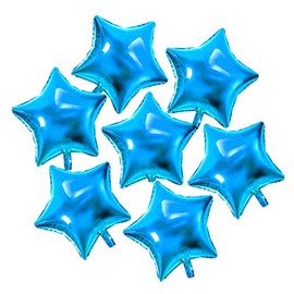 10inch Blue Twinkle Little Stars Shaped Foil Mylar Balloons Nautical 1st Birthday Baby Shower Helium Balloons Graduation Wedding New Years Party Favors Balloons Decorations, 50PC