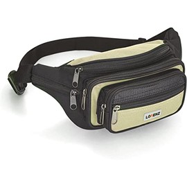 Woodland Leathers Unisex Waist Bag and Bumbag for Women and Men, Multipacket Polyester Bumbags for Ladies Waterproof Belt Bags and Money Bag for Festival, Dog Walking and Running (Khaki Green)