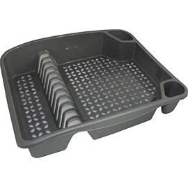 Whitefurze Silver 46cm Kitchen Sink Drainer for Plates, Cups and Cutlery